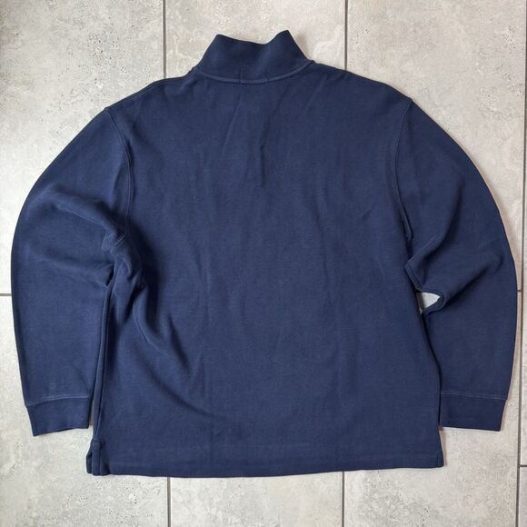 Polo Ralph Lauren Sweater Jacket Adult XL Navy Blue Knit 1/4 Zip Pony Logo - Picture 2 of 7
